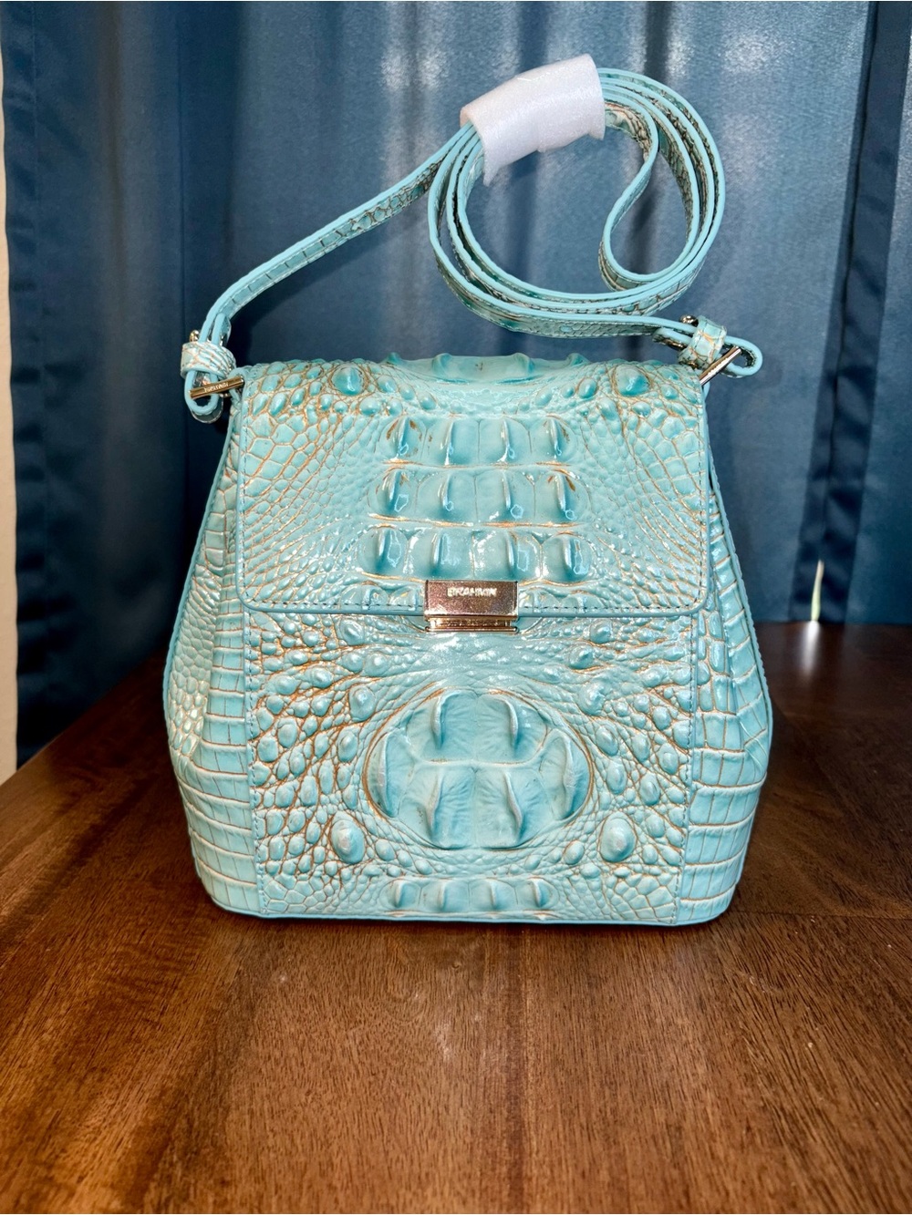 Brahmin NWOT Margo - Waterfall - 3 FULL EYES - Metallic - Gorgeous - Picture 3 of 16